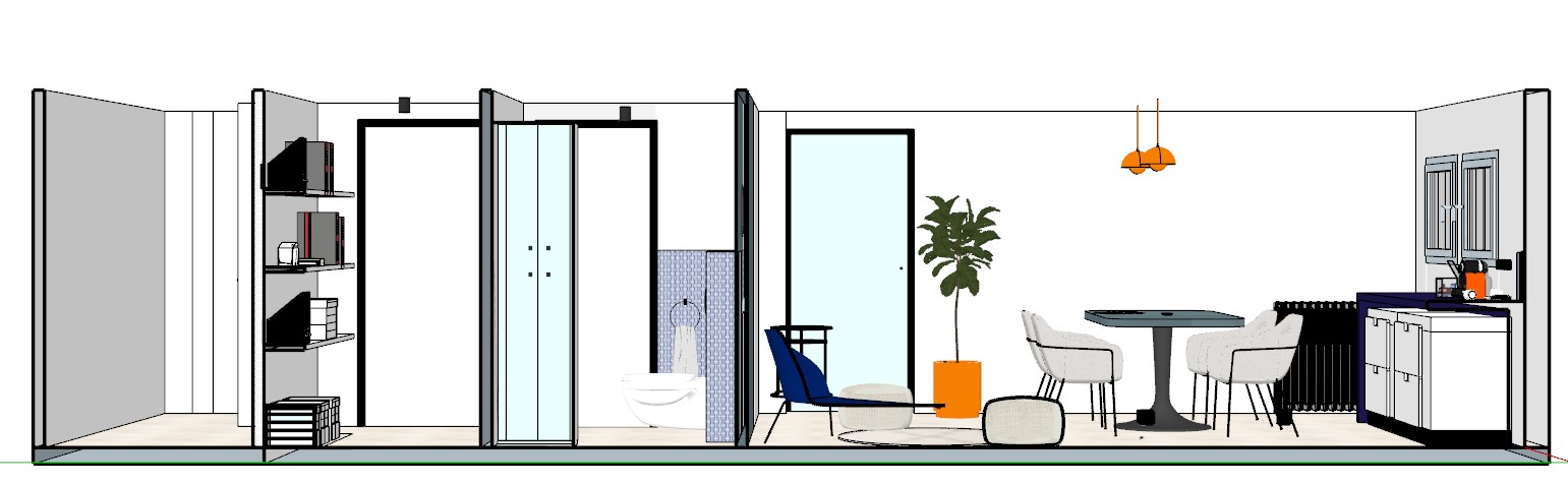 Plan en coupe côté A